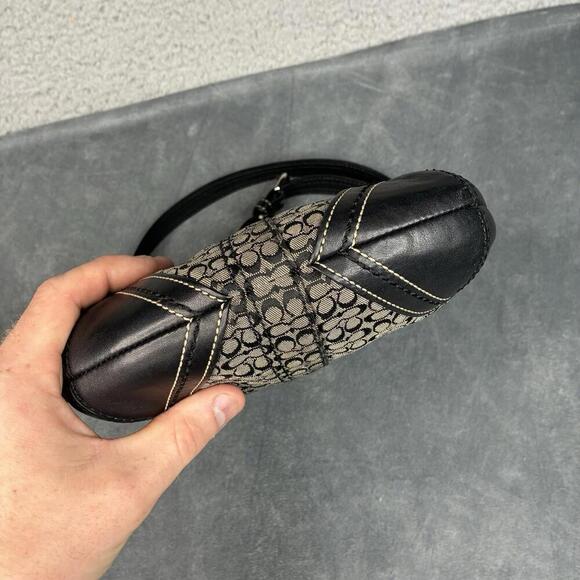 Coach 44718 Soho Mini Signature Swingpack Cross Body Purse Black Gray Jacquard - Picture 5 of 11